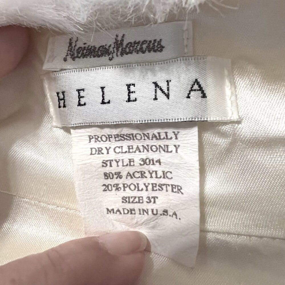 Neiman Marcus Girls Helena Faux Fur Coat-Ivory/Cream-Size 3T-Formal-Festive-Warm - Picture 15 of 16
